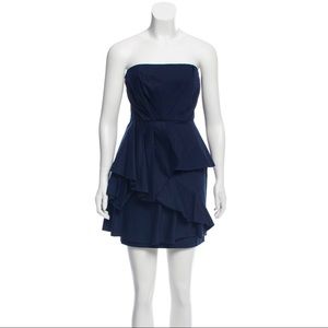 Alice + Olivia Navy Ruffle Mini Dress